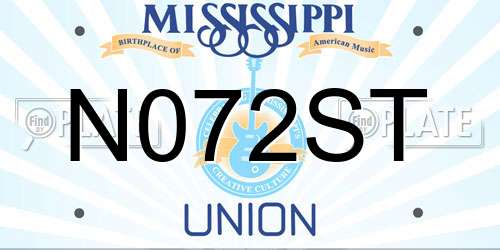 N072ST Mississippi License Plate