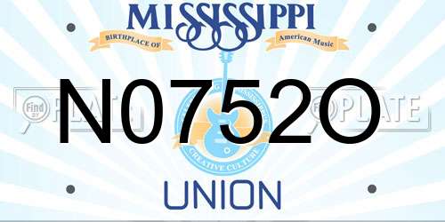 N0752O Mississippi License Plate