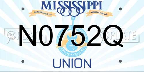 N0752Q Mississippi License Plate