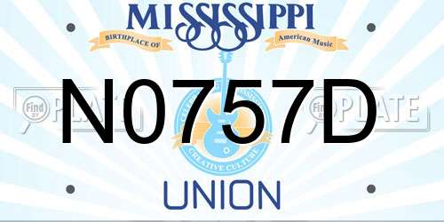 N0757D Mississippi License Plate