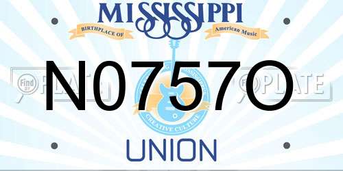 N0757O Mississippi License Plate