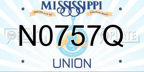 N0757Q Mississippi License Plate
