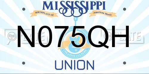N075QH Mississippi License Plate
