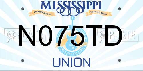 N075TD Mississippi License Plate