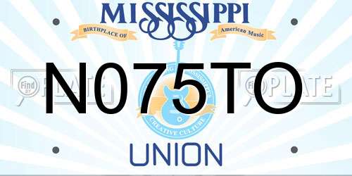 N075TO Mississippi License Plate
