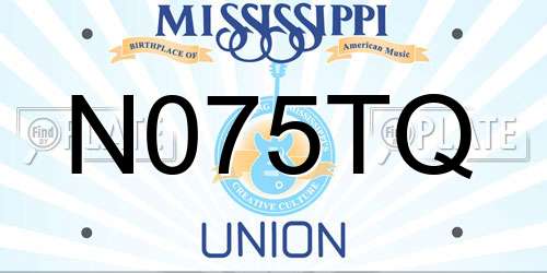 N075TQ Mississippi License Plate