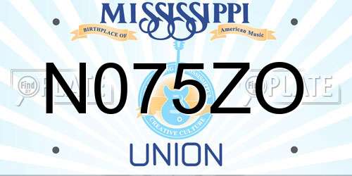 N075ZO Mississippi License Plate