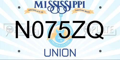 N075ZQ Mississippi License Plate