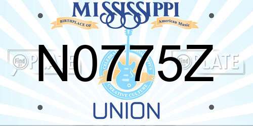N0775Z Mississippi License Plate