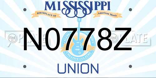 N0778Z Mississippi License Plate