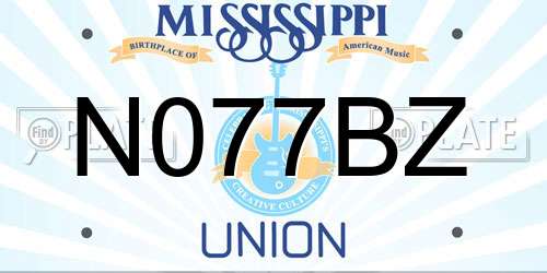 N077BZ Mississippi License Plate