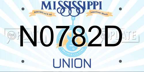 N0782D Mississippi License Plate