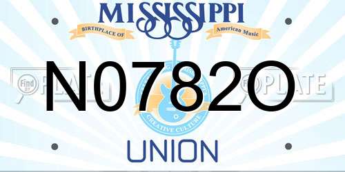 N0782O Mississippi License Plate