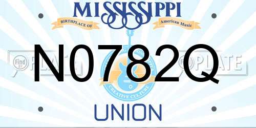 N0782Q Mississippi License Plate