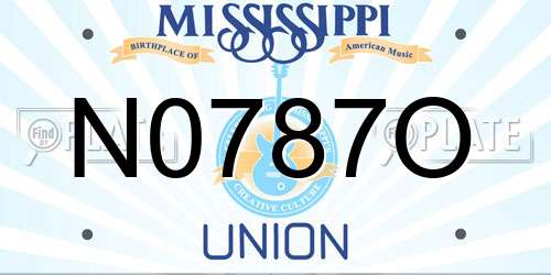 N0787O Mississippi License Plate