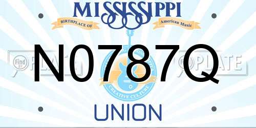 N0787Q Mississippi License Plate