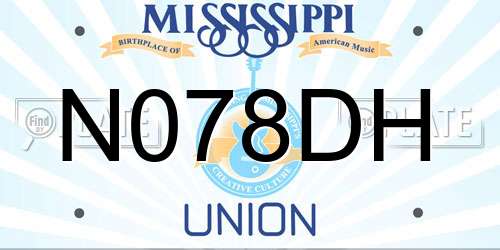 N078DH Mississippi License Plate