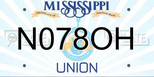 N078OH Mississippi License Plate
