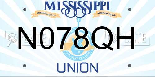 N078QH Mississippi License Plate