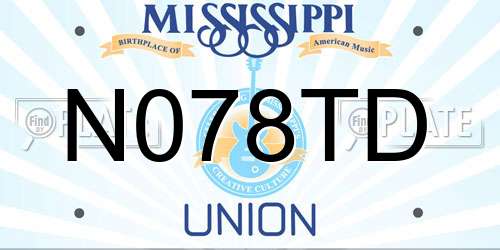 N078TD Mississippi License Plate
