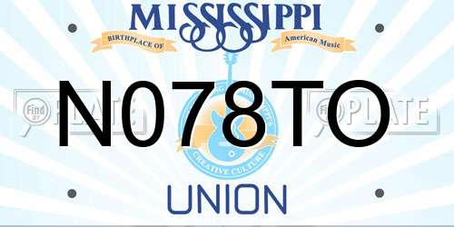 N078TO Mississippi License Plate