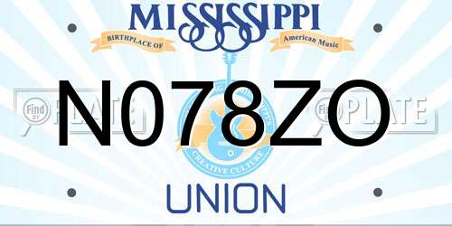 N078ZO Mississippi License Plate