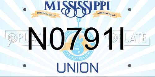 N0791I Mississippi License Plate