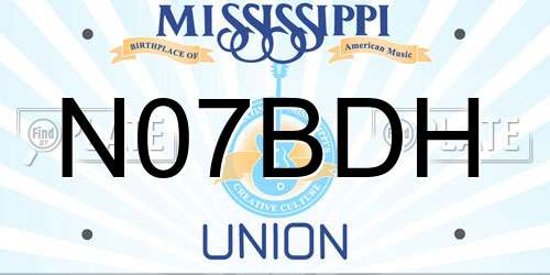 N07BDH Mississippi License Plate