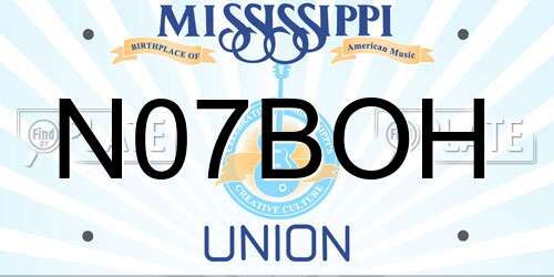 N07BOH Mississippi License Plate