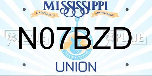 N07BZD Mississippi License Plate
