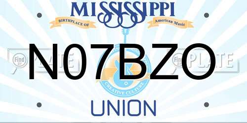 N07BZO Mississippi License Plate
