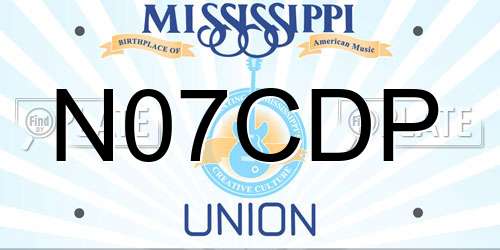 N07CDP Mississippi License Plate