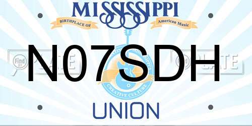 N07SDH Mississippi License Plate