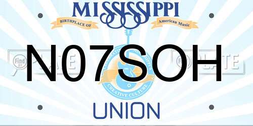 N07SOH Mississippi License Plate