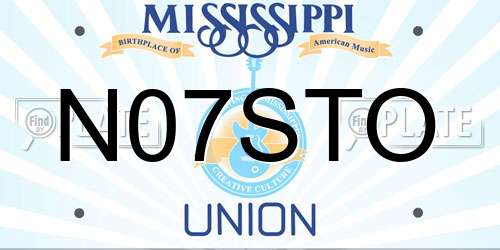 N07STO Mississippi License Plate