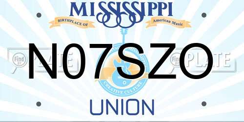 N07SZO Mississippi License Plate