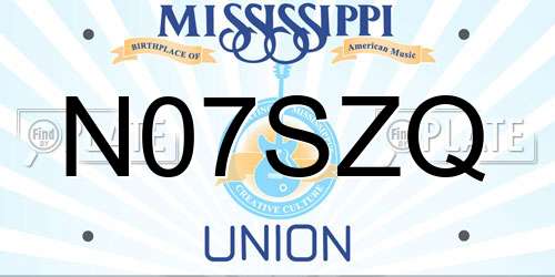 N07SZQ Mississippi License Plate