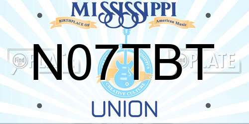 N07TBT Mississippi License Plate