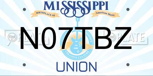 N07TBZ Mississippi License Plate