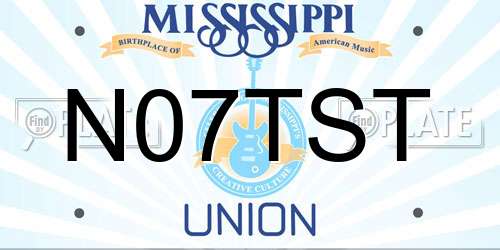N07TST Mississippi License Plate