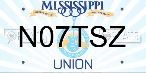 N07TSZ Mississippi License Plate