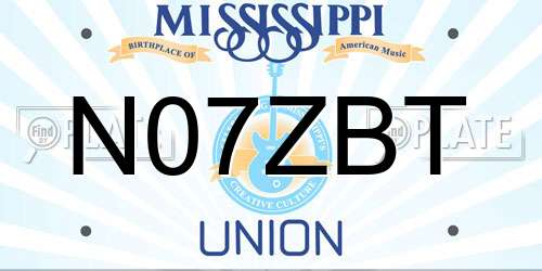 N07ZBT Mississippi License Plate