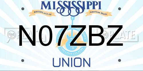 N07ZBZ Mississippi License Plate