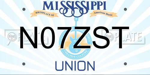 N07ZST Mississippi License Plate