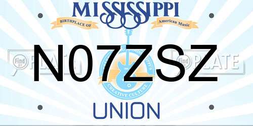 N07ZSZ Mississippi License Plate