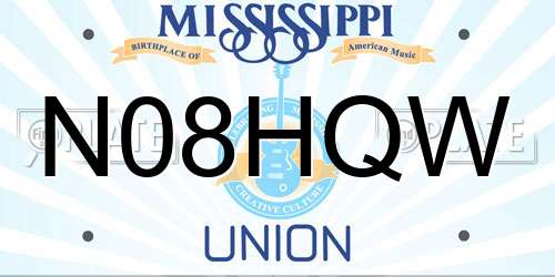 N08HQW Mississippi License Plate
