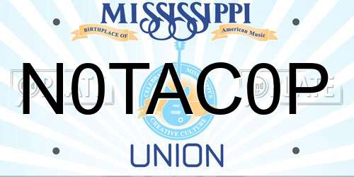 N0TAC0P Mississippi License Plate
