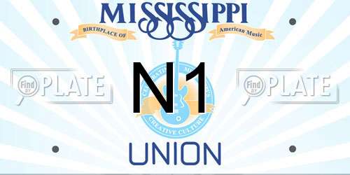N1 Mississippi License Plate