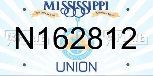 N162812 Mississippi License Plate