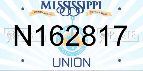 N162817 Mississippi License Plate